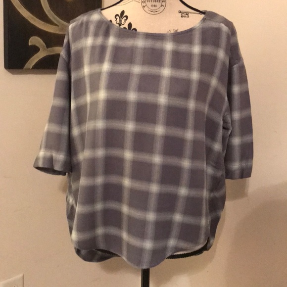 Bundle 3 for $20. Blue plaid Calvin Klein tunic - Picture 2 of 4